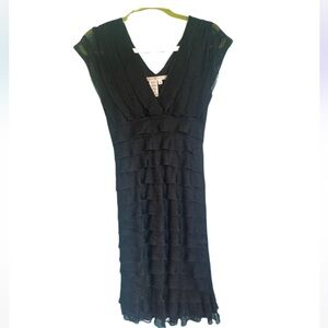 MaxMara Tiered Lace Black Mini Dress
